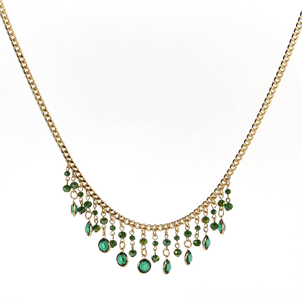 Ashley Cooper(tm) Gold-Tone & Green Crystal Bib Statement Necklace