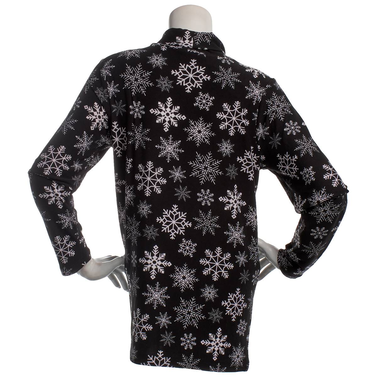 Plus Size Inner Circle Long Sleeve Snowflake Turtleneck Tee