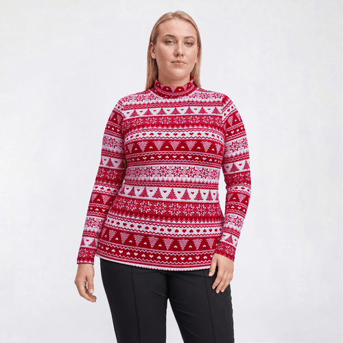 Plus Size Inner Circle Holiday Fair Isle Turtleneck Tee