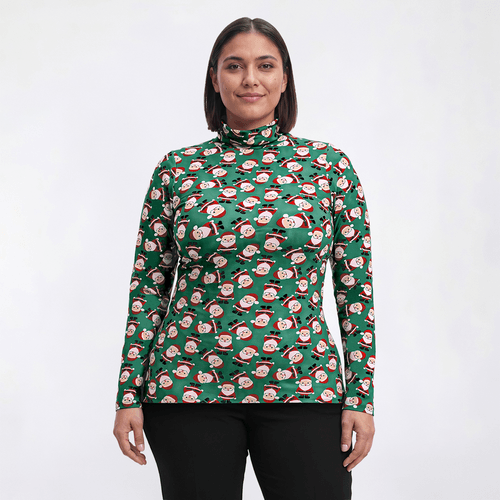 Plus Size Inner Circle Holiday Santa Turtleneck Tee