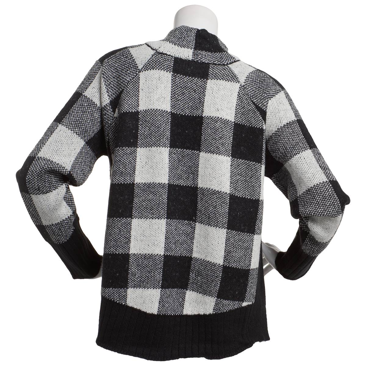 Plus Size Inner Circle Long Sleeve Plaid Mock Neck Sweater