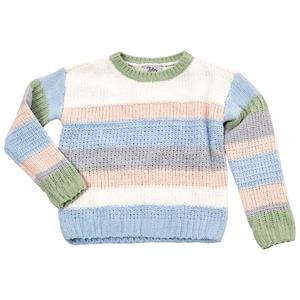 Girls (4-6x) Jolie & Joy Long Sleeve Wide Stripe Crew Sweater alternate view