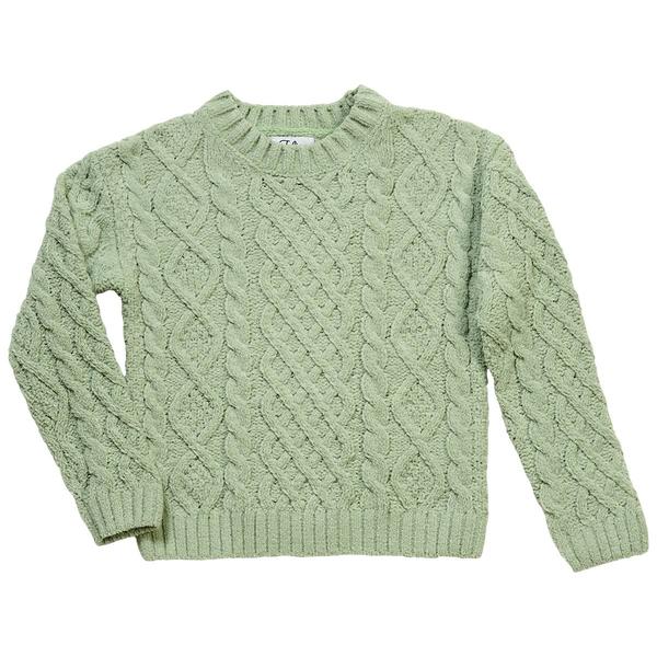 Girls (4-6x) Jolie & Joy Long Sleeve Solid Cable Crew Sweater