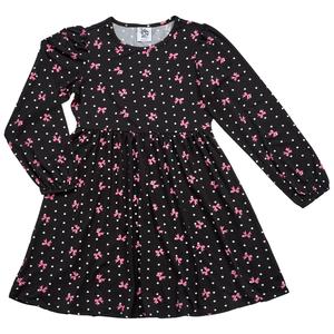 Girls (4-6x) Jolie & Joy Bow Dot Black Puff Sleeve Yummy Dress