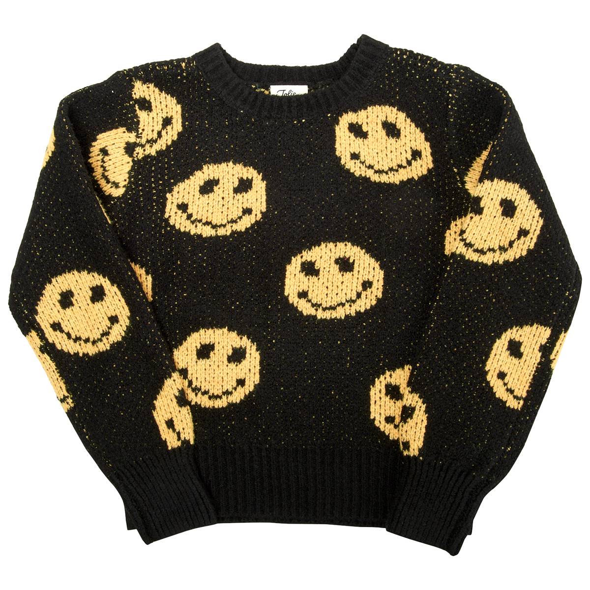 Girls (7-16) Jolie & Joy Smiley Sweater W/ Bubble Sleeve