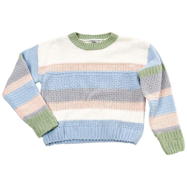 Girls (7-16) Jolie & Joy Long Sleeve Wide Stripe Crew Sweater alternate view