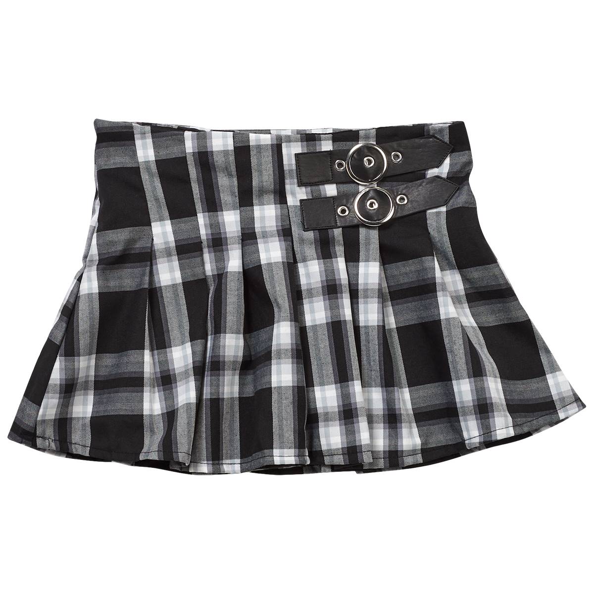 Girls (7-16) Jolie & Joy Pleated Plaid Mini Skirt w/ Buckles