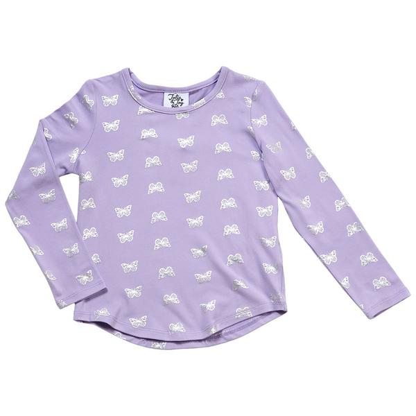 Girls (7-16) Jolie & Joy Long Sleeve Yummy Foil Butterfly Tee