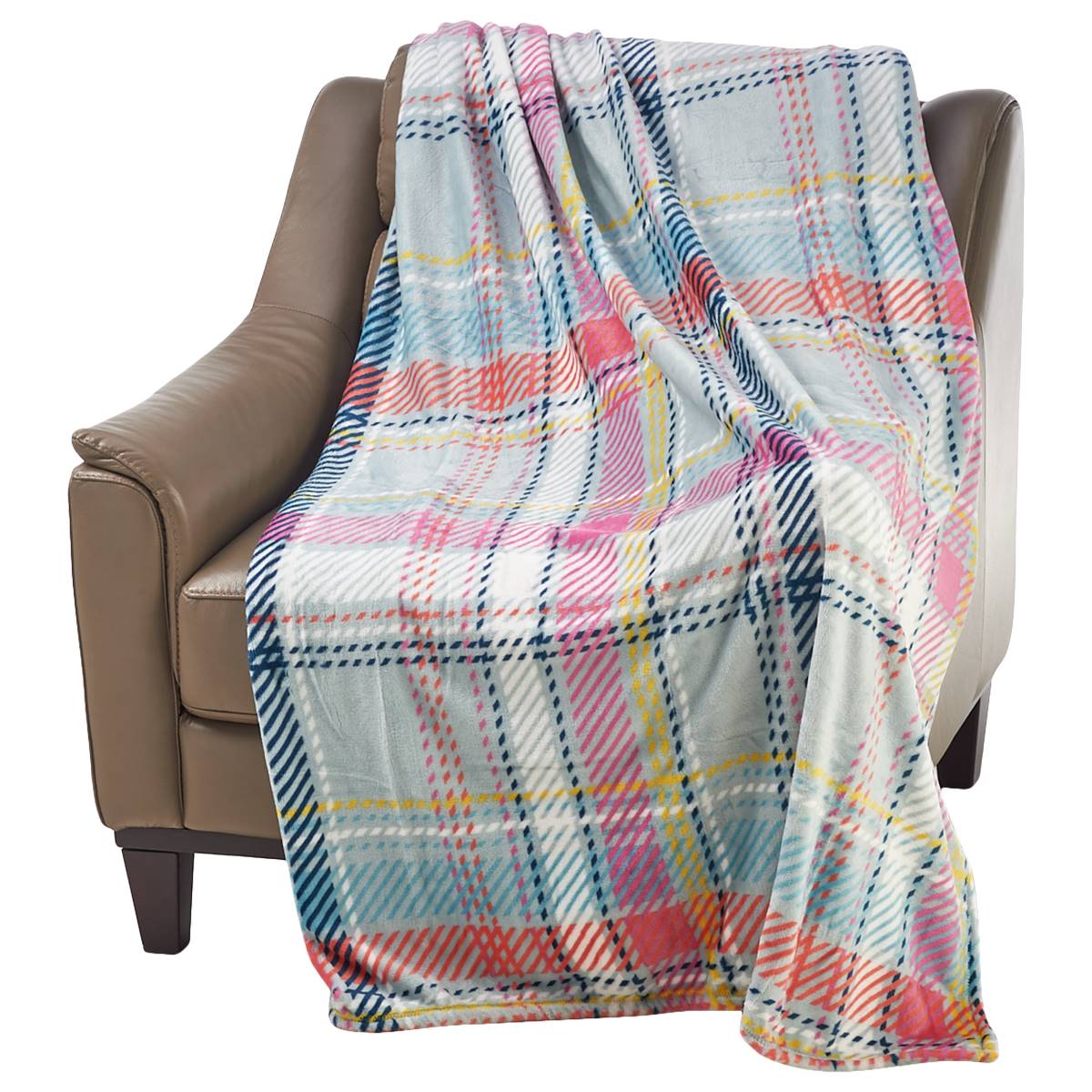 Famous Brand Pastel Plaid Throw