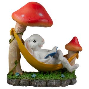 Northlight 11.75in. White Bunny Outside Garden Statue
