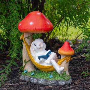 Northlight 11.75in. White Bunny Outside Garden Statue alternate view