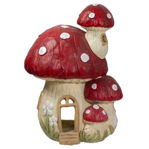 Northlight 18in. Mushroom House Outdoor Garden Statue