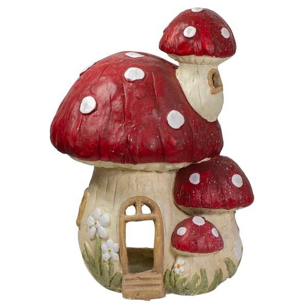 Northlight 18in. Mushroom House Outdoor Garden Statue