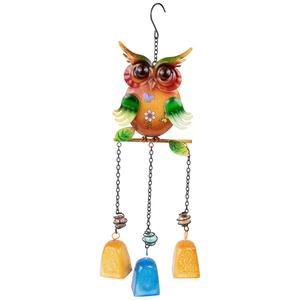 Northlight 10in. Metal Owl Outdoor Garden Windchime