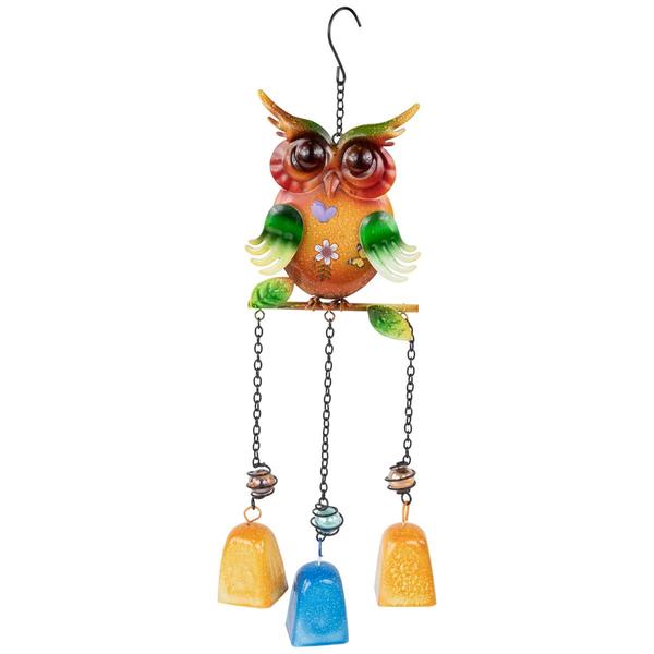 Northlight 10in. Metal Owl Outdoor Garden Windchime