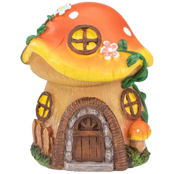 Northlight 6.25in. Mushroom House Outdoor Garden Statue