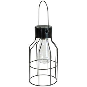 Northlight 9.5in. Outdoor Geometric Edison Solar Lantern