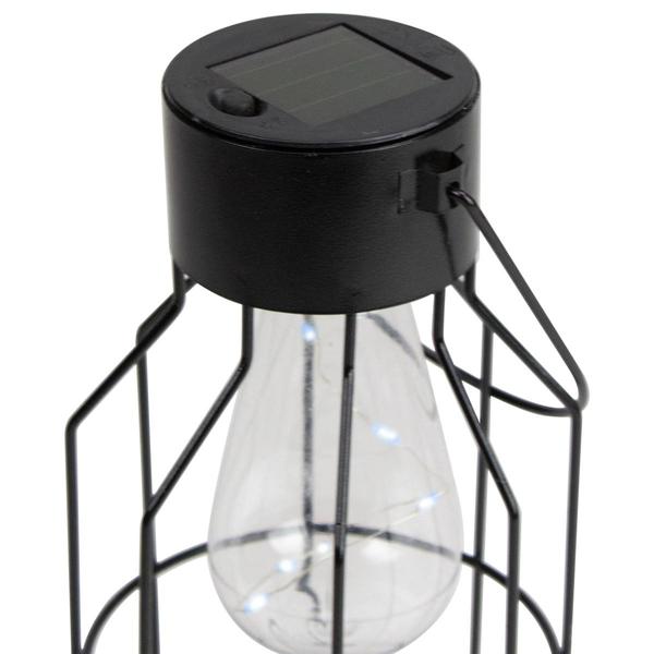 Northlight 9.5in. Outdoor Geometric Edison Solar Lantern alternate view
