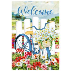 Northlight White Picket Fence Outdoor Garden Flag alternate view