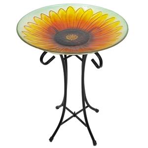 Northlight 20.5in. Sunflower Bird Bath w/Stand