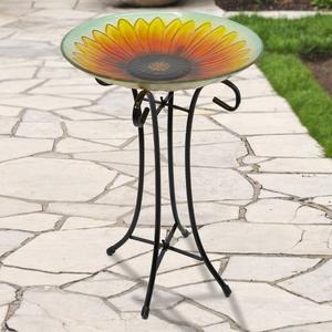 Northlight 20.5in. Sunflower Bird Bath w/Stand alternate view