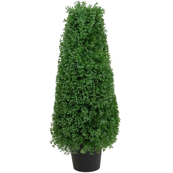 Northlight 30in. Artificial Boxwood Cone Topiary Tree