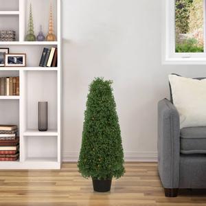 Northlight 3ft. Pre-Lit Artificial Boxwood Topiary Tree alternate view