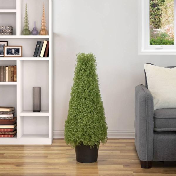 Northlight 3ft. Artificial Boxwood Cone Topiary Tree alternate view
