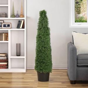 Northlight 4ft. Artificial Boxwood Cone Topiary Tre alternate view