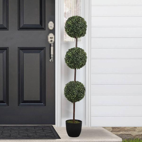 Northlight 4ft. Artificial Triple Ball Topiary Tree alternate view