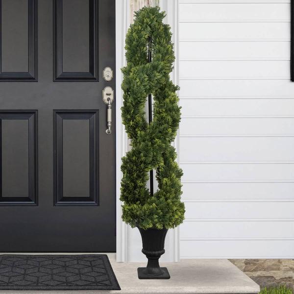 Northlight 4.5ft. Artificial Cedar Spiral Topiary Tree alternate view