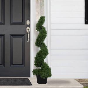 Northlight4ft. Artificial Cedar Spiral Topiary Tree alternate view