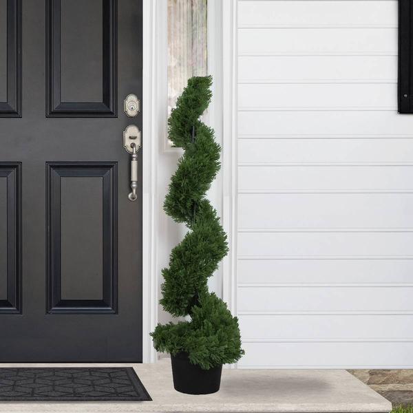 Northlight4ft. Artificial Cedar Spiral Topiary Tree alternate view