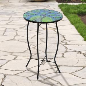 Northlight 19in. Peacock Patio Side Table alternate view