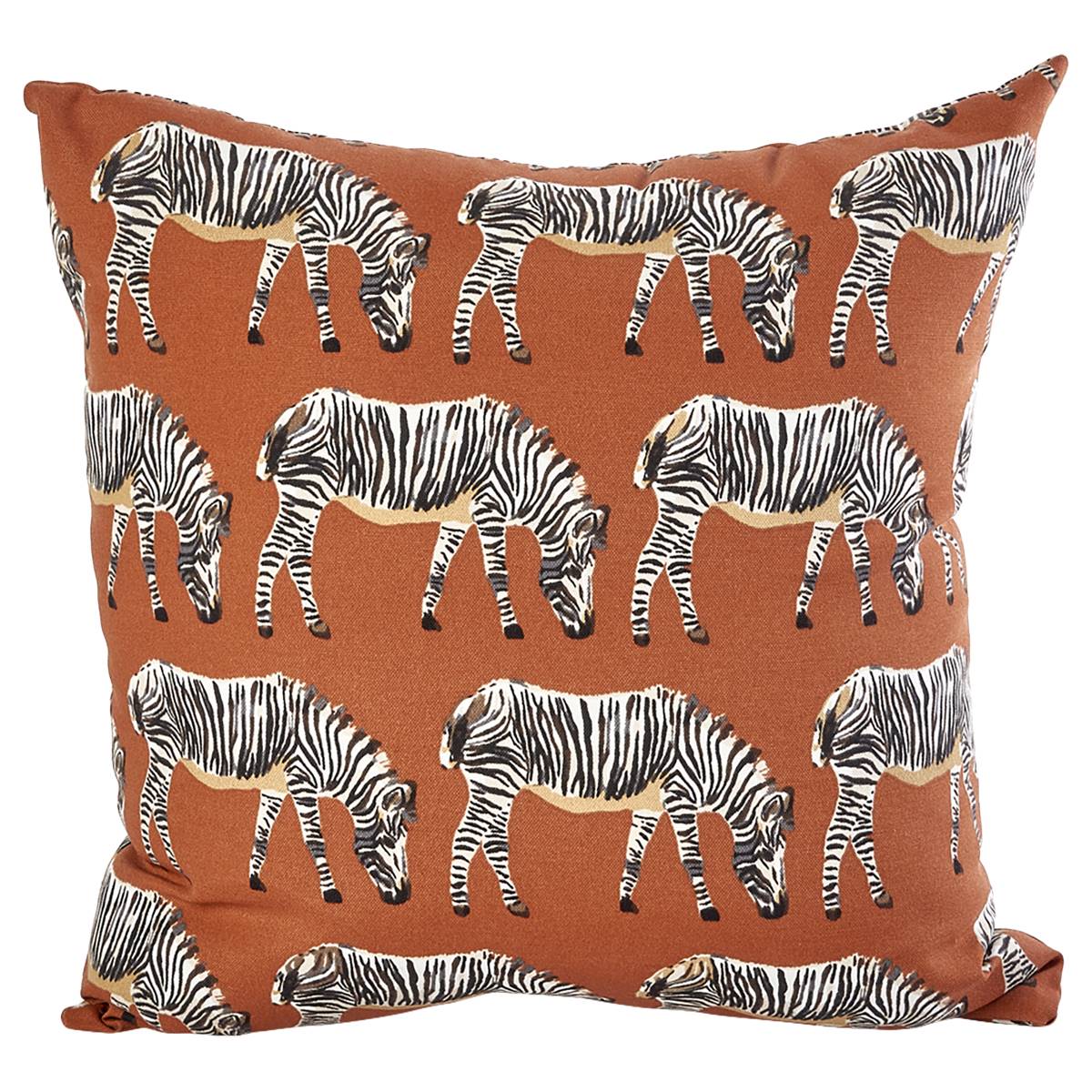 Hampton Bay March Of Zebra Russet Square Outdoor Throw Pillow