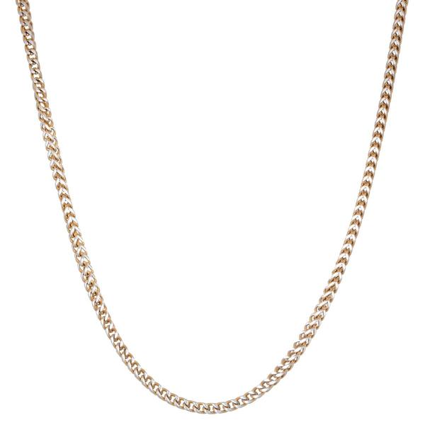 Mens Lynx Stainless Steel Square Wheat Necklace