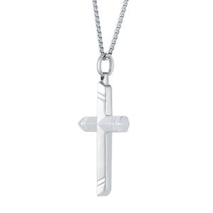 Mens Lynx Stainless Steel 24in. Chain Cross Pendant alternate view