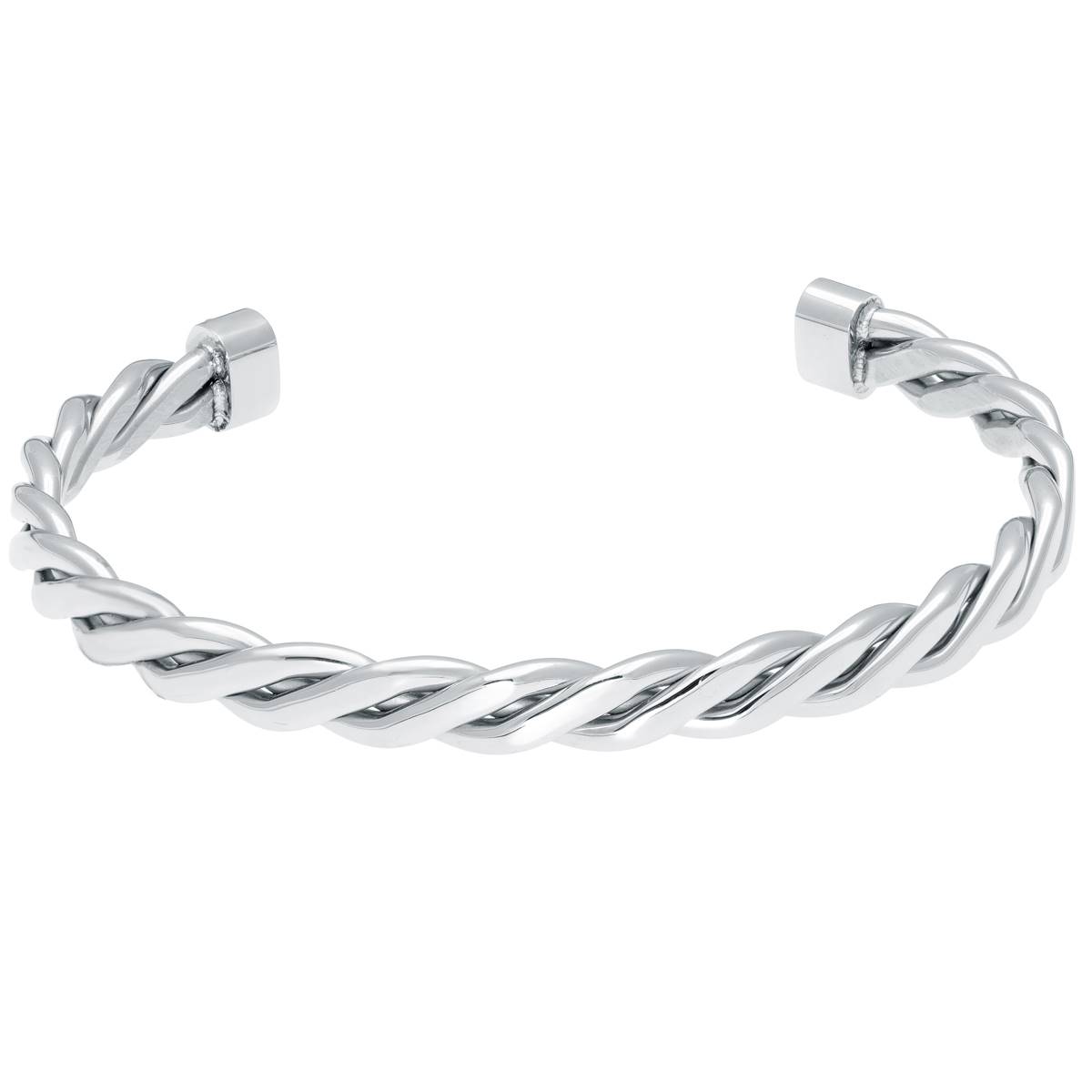 Mens Lynx Stainless Steel Cuff Bangle Bracelet