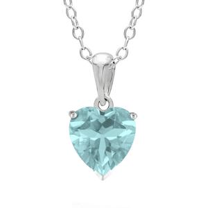 Gemminded Sterling Silver Aquamarine Heart Pendant