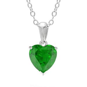 Gemminded Sterling Silver Emerald Heart Pendant