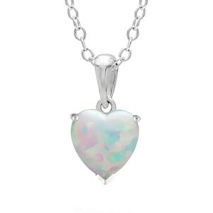 Gemminded Sterling Silver Opal Heart Pendant