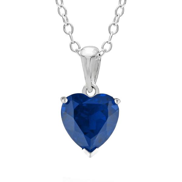 Gemminded Sterling Silver Sapphire Heart Pendant