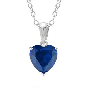 Gemminded Sterling Silver Sapphire Heart Pendant