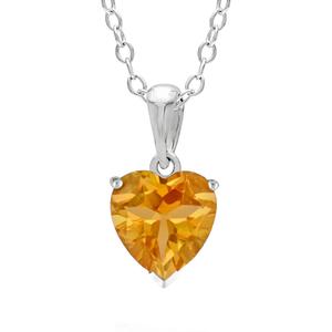 Gemminded Sterling Silver Citrine Heart Pendant