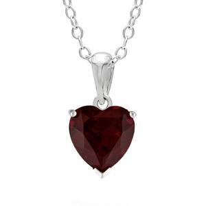 Gemminded Sterling Silver Garnet Heart Pendant