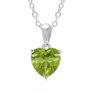 Gemminded Sterling Silver Peridot Heart Pendant