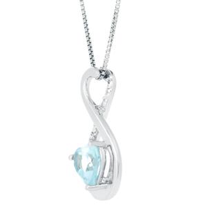 Gemminded 6mm Heart Aquamarine & 0.005ctw. Diamond Pendant alternate view