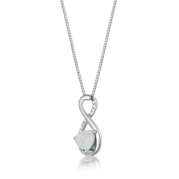 Gemminded Sterling Silver 6mm Heart Created Opal Pendant alternate view
