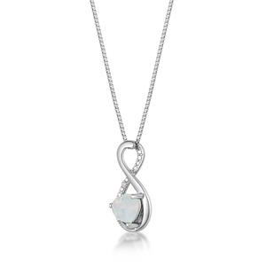 Gemminded Sterling Silver 6mm Heart Created Opal Pendant alternate view