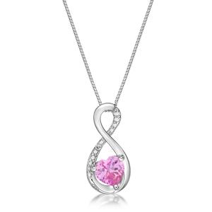 Gemminded Sterling Silver 6mm Heart Created Sapphire Pendant
